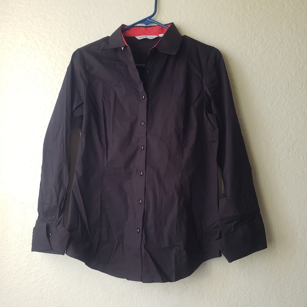 Esabel C Black Fitted Button Down Collared Shirt - image 1